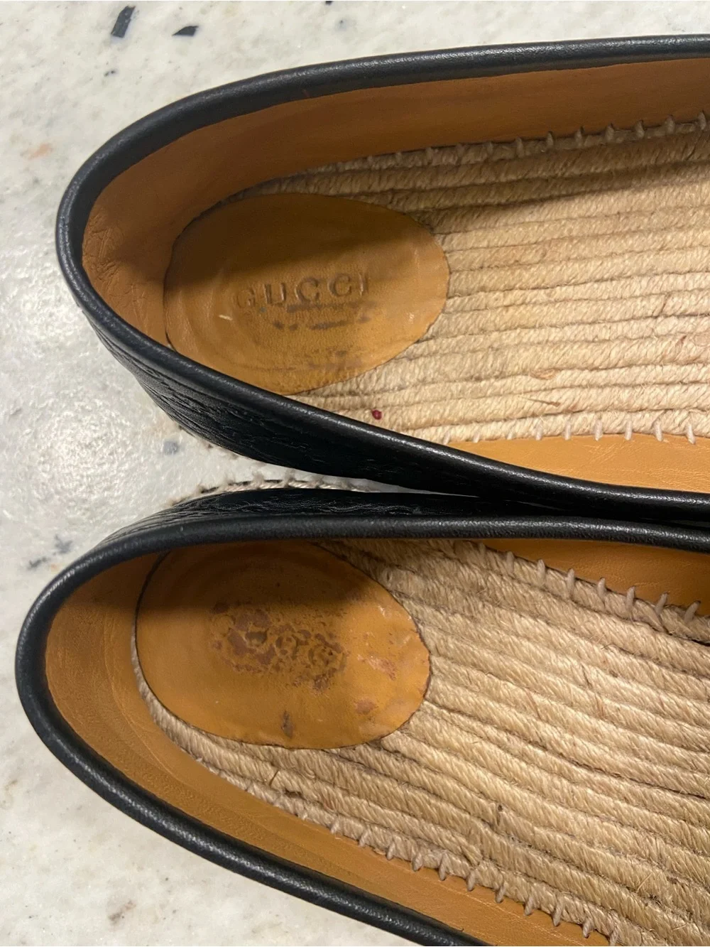 Gucci black microguccissima leather espadrilles size 41